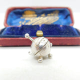 Sterling Silver Sputnik Openable Laika Dog Charm Soviet Vintage c1960