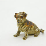 Victorian Cold Painted Vienna Bronze Terrier Dog Miniature Figure Antique c1860