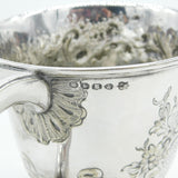 Victorian Silver Plated Art Nouveau Floral Christening Mug c1890 Antique