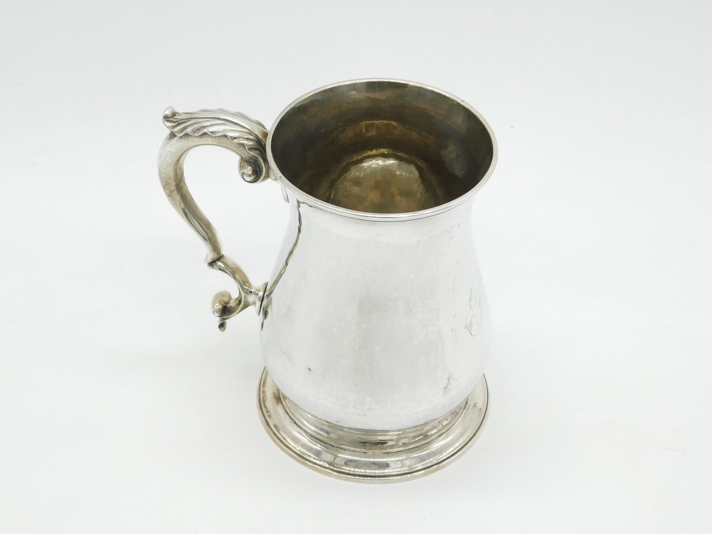 George III Sterling Silver Baluster Pint Tankard 'B' Initial Antique 1761 London