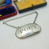George III Sterling Silver Port Decanter Label Antique 1801 London Georgian