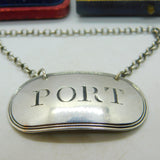 George III Sterling Silver Port Decanter Label Antique 1801 London Georgian