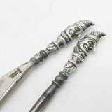 Sterling Silver Topped Mr. Punch Button Hook & Shoe Horn Antique 1911 Deco