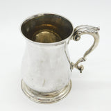 George III Sterling Silver Baluster Pint Tankard 'B' Initial Antique 1761 London