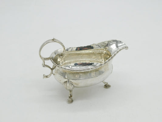 Georgian Sterling Silver Scrolled Sauce or Gravy Boat 1777 London Antique