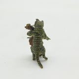 Victorian Cold Painted Vienna Bronze Cat Playing Cello Miniature Figure Antique c1860