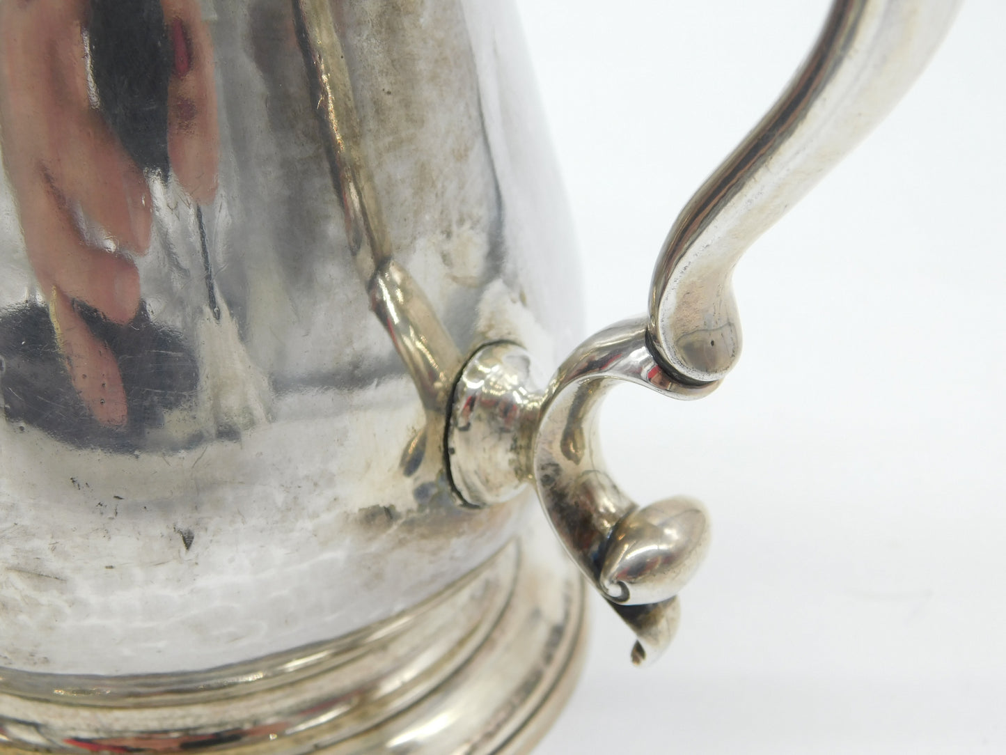 George III Sterling Silver Baluster Pint Tankard 'B' Initial Antique 1761 London