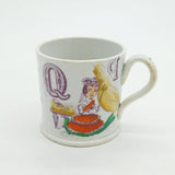 Victorian Novelty Transferware Teacup Robert Peel & Queen Victoria c1845 Antique
