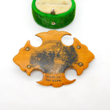 Victorian Mauchline Ware Brooch 'Scene on the Doon' Antique c1890 Scottish