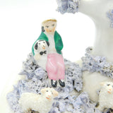 19th Century Staffordshire Porcelaneous Shepherd & Sheep Figure Group Antique Georgian