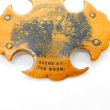 Victorian Mauchline Ware Brooch 'Scene on the Doon' Antique c1890 Scottish
