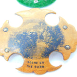 Victorian Mauchline Ware Brooch 'Scene on the Doon' Antique c1890 Scottish