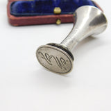 Edwardian Sterling Silver MA Fob Seal Stamp 1907 London Import Antique