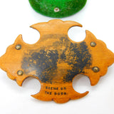 Victorian Mauchline Ware Brooch 'Scene on the Doon' Antique c1890 Scottish