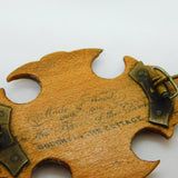 Victorian Mauchline Ware Brooch 'Scene on the Doon' Antique c1890 Scottish