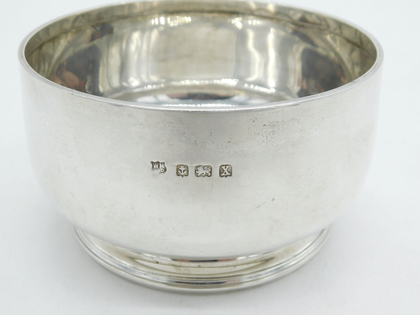 Sterling Silver Christening Bowl Antique 1922 Birmingham Art Deco William Neale