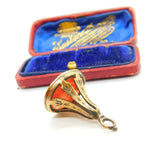 Georgian 9ct Yellow Carved Agate Floral Seal Intaglio Fob c1800 Antique