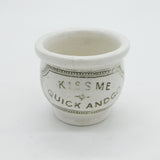 Georgian Creamware Glazed Teacup 'Kiss Me Quick And Go' Antique c1800