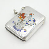 Edwardian Sterling Silver Enamel French Battleship 'Liberté' Vesta Case Antique 1904 Birmingham