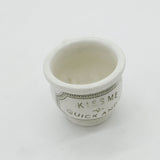 Georgian Creamware Glazed Teacup 'Kiss Me Quick And Go' Antique c1800