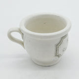 Georgian Creamware Glazed Teacup 'Kiss Me Quick And Go' Antique c1800