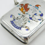 Edwardian Sterling Silver Enamel French Battleship 'Liberté' Vesta Case Antique 1904 Birmingham