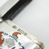 Edwardian Sterling Silver Enamel French Battleship 'Liberté' Vesta Case Antique 1904 Birmingham