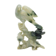 19th Century Chinese Carved Jade Bird & Floral Group Ornament Antique c1880