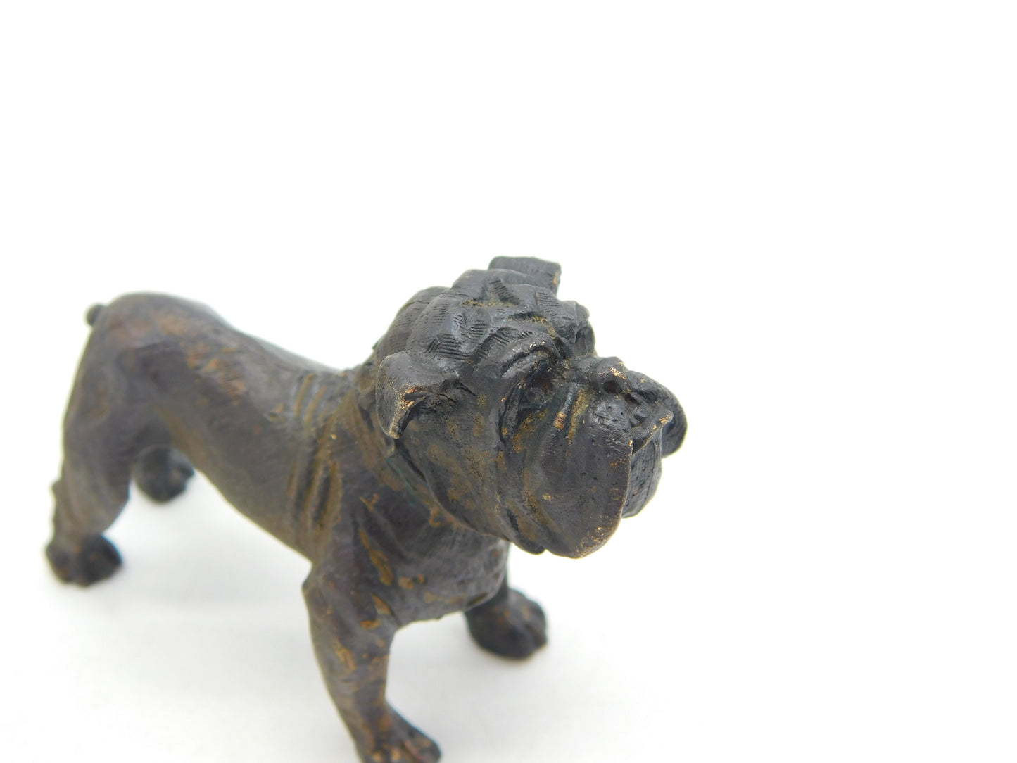 Cast Bronze Bulldog Figurine or Ornament Antique c1930 Art Deco