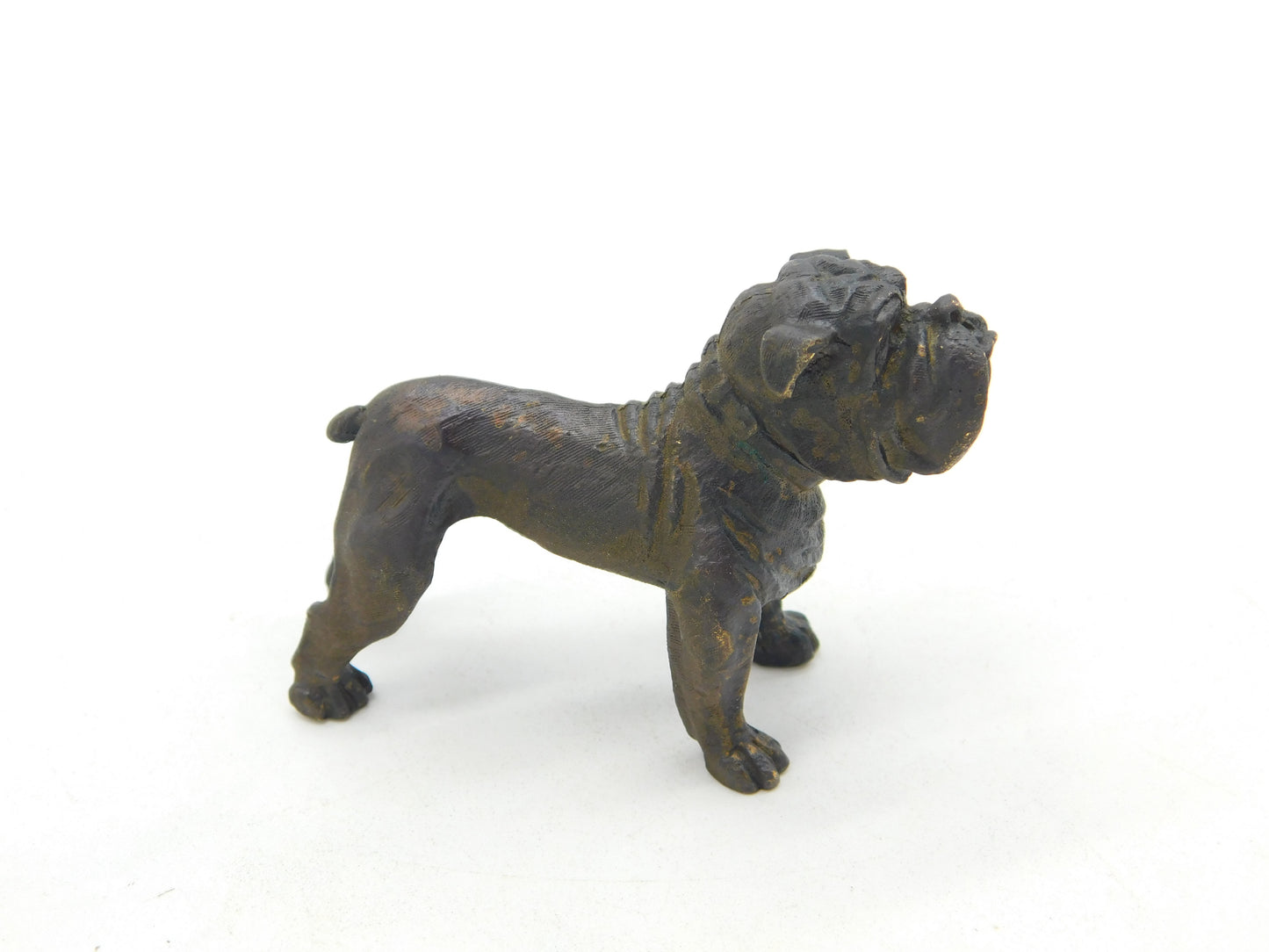 Cast Bronze Bulldog Figurine or Ornament Antique c1930 Art Deco