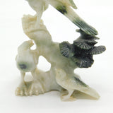 19th Century Chinese Carved Jade Bird & Floral Group Ornament Antique c1880