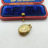 Victorian 9ct Gold Back & Front Blue Enamel Anchor Of Hope Mourning Locket c1880