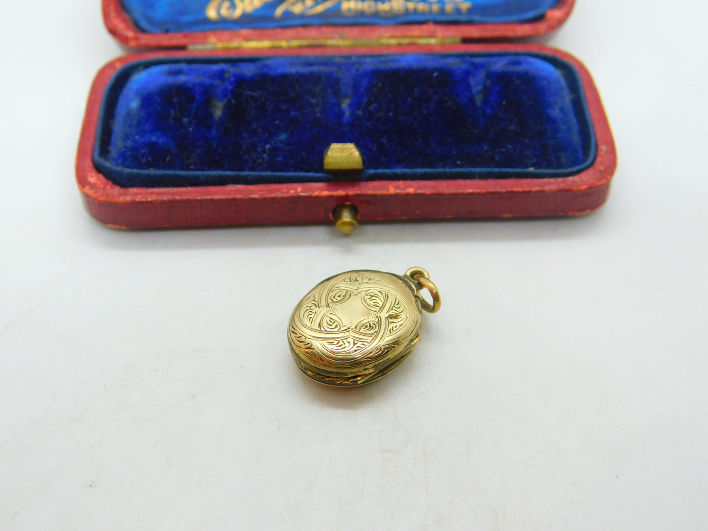 Victorian 9ct Gold Back & Front Blue Enamel Anchor Of Hope Mourning Locket c1880