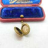 Victorian 9ct Gold Back & Front Blue Enamel Anchor Of Hope Mourning Locket c1880