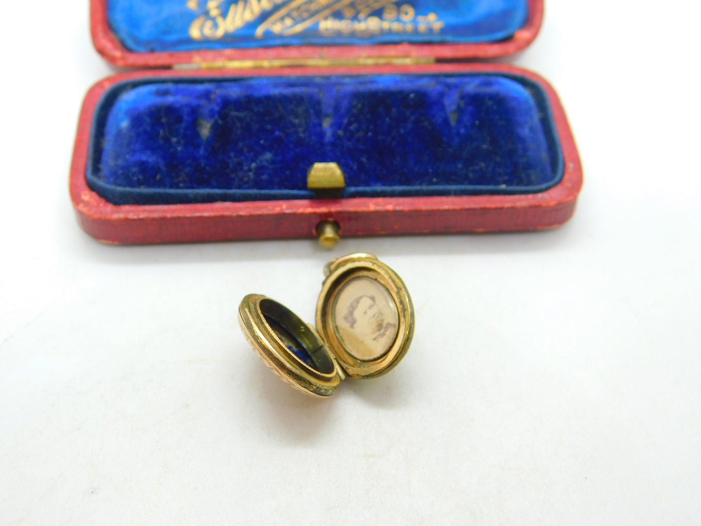 Victorian 9ct Gold Back & Front Blue Enamel Anchor Of Hope Mourning Locket c1880