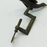 Victorian French Brass Flying Dove Bird Pin Cushion Clasp Antique c1860