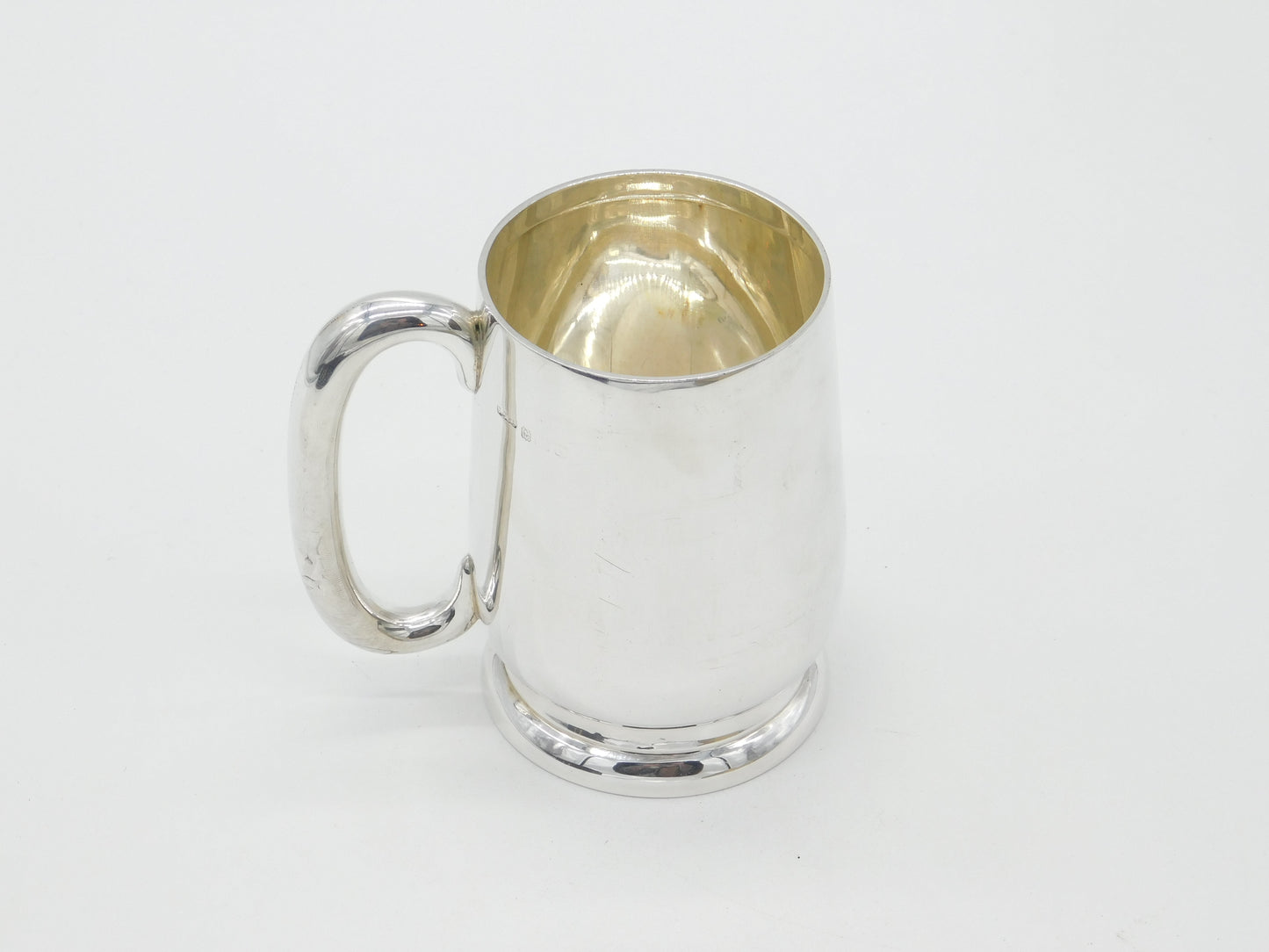 Sterling Silver Mug Tankard Minimal Antique 1937 Birmingham Art Deco