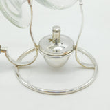 20th Century Italian Silver Plated Wooden Handle Brandy Cognac Warmer Antique c1930