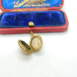 Victorian 9ct Gold Back & Front Blue Enamel Anchor Of Hope Mourning Locket c1880
