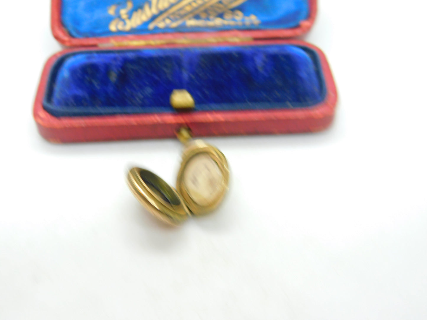 Victorian 9ct Gold Back & Front Blue Enamel Anchor Of Hope Mourning Locket c1880