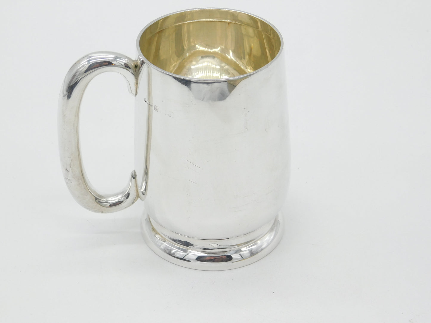 Sterling Silver Mug Tankard Minimal Antique 1937 Birmingham Art Deco