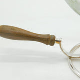 20th Century Italian Silver Plated Wooden Handle Brandy Cognac Warmer Antique c1930