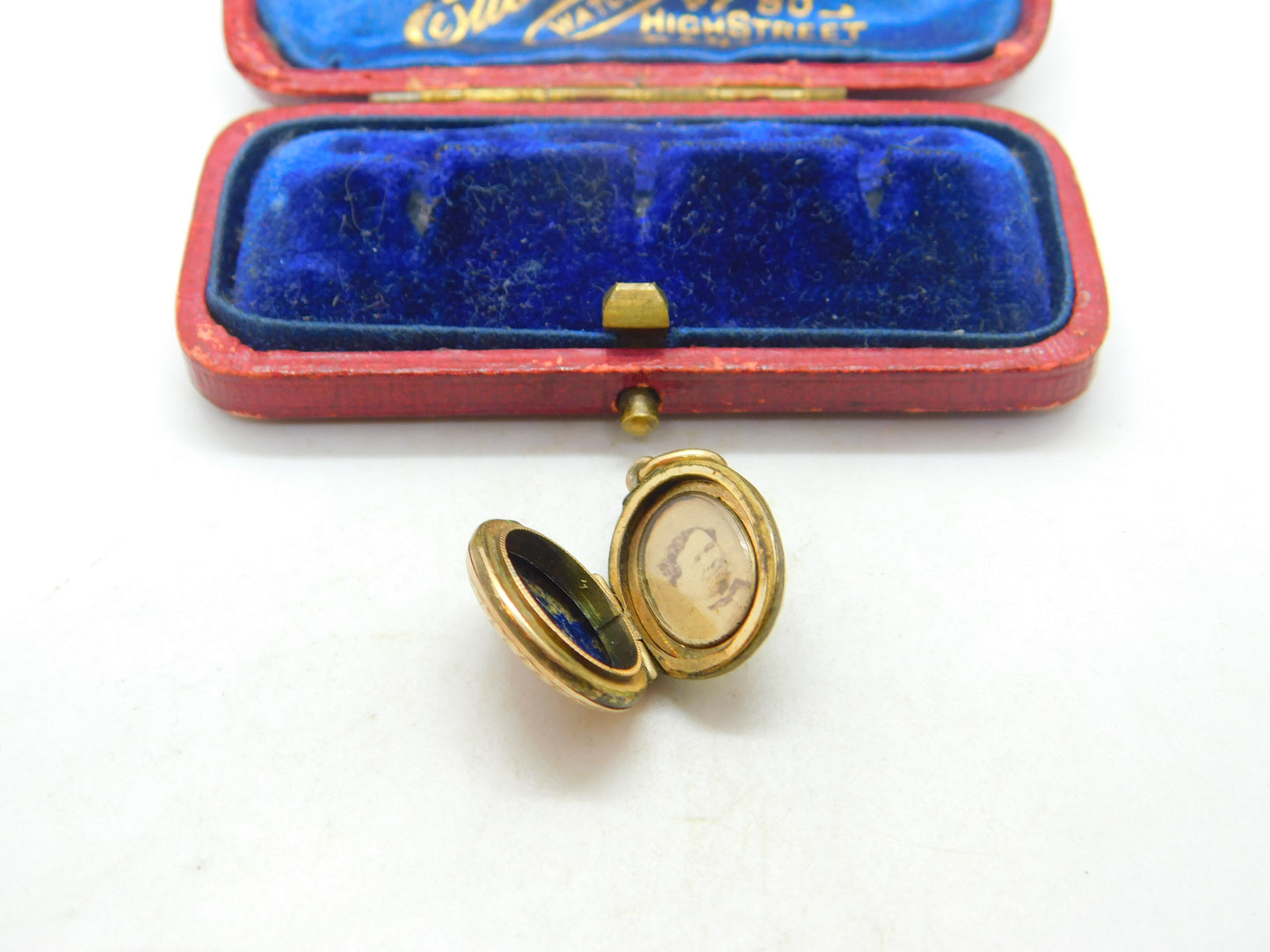 Victorian 9ct Gold Back & Front Blue Enamel Anchor Of Hope Mourning Locket c1880