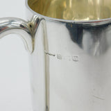Sterling Silver Mug Tankard Minimal Antique 1937 Birmingham Art Deco