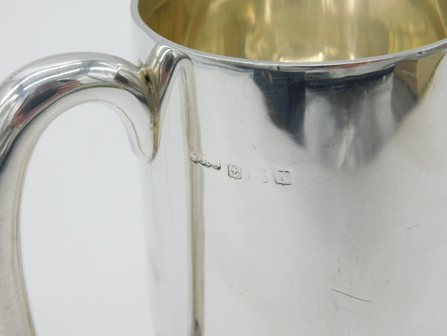 Sterling Silver Mug Tankard Minimal Antique 1937 Birmingham Art Deco