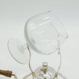 20th Century Italian Silver Plated Wooden Handle Brandy Cognac Warmer Antique c1930
