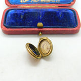 Victorian 9ct Gold Back & Front Blue Enamel Anchor Of Hope Mourning Locket c1880