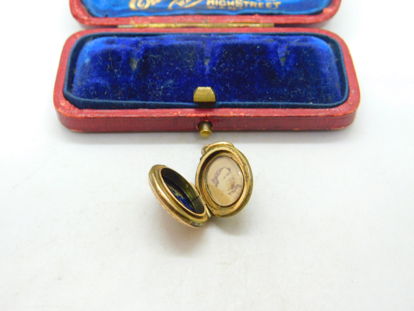 Victorian 9ct Gold Back & Front Blue Enamel Anchor Of Hope Mourning Locket c1880