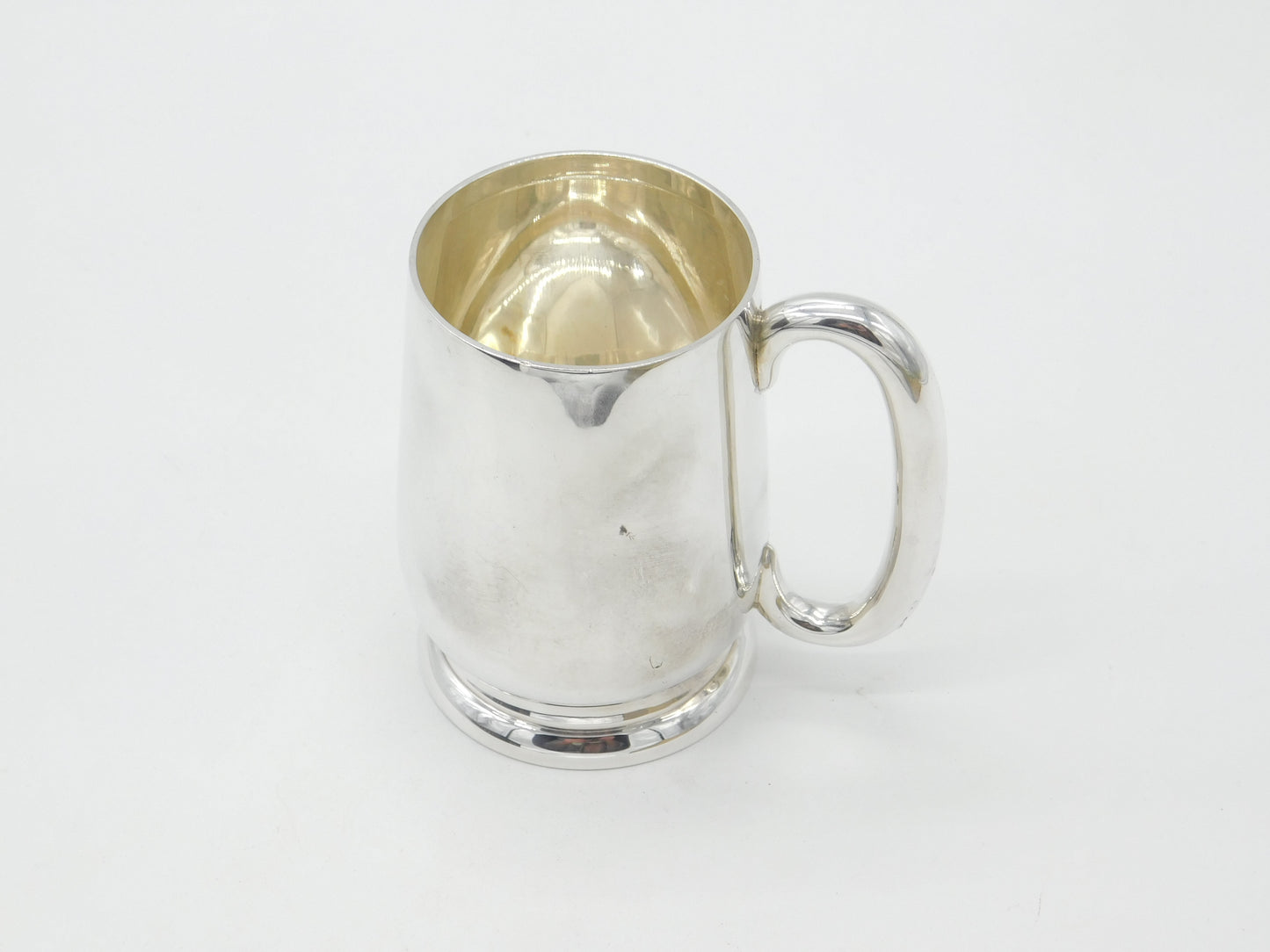 Sterling Silver Mug Tankard Minimal Antique 1937 Birmingham Art Deco