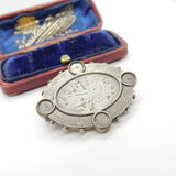 Victorian Sterling Silver Aesthetic Movement Swallow Sweetheart Brooch c1880